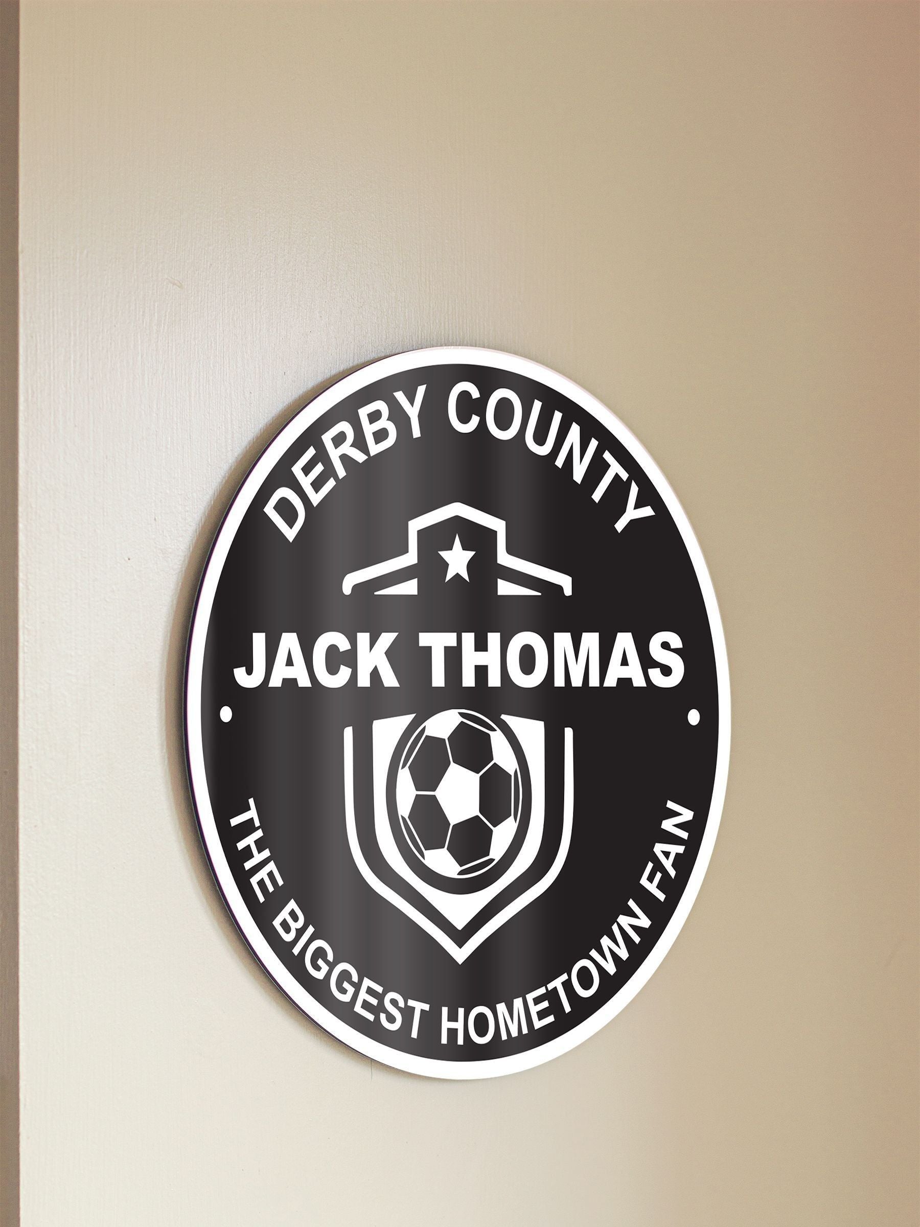 Jonnys Sister Personalised Metal Football Plaque 29cm Diameter, imported from the UK