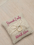 Jonnys Sister personalised wedding ring cushion 20cm, UK version