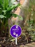 Jonnys Sister personalised round metal pet memorial plaque, UK version