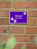 Jonnys Sister personalised metal pet memorial plaque 11x16cm, imported from the UK