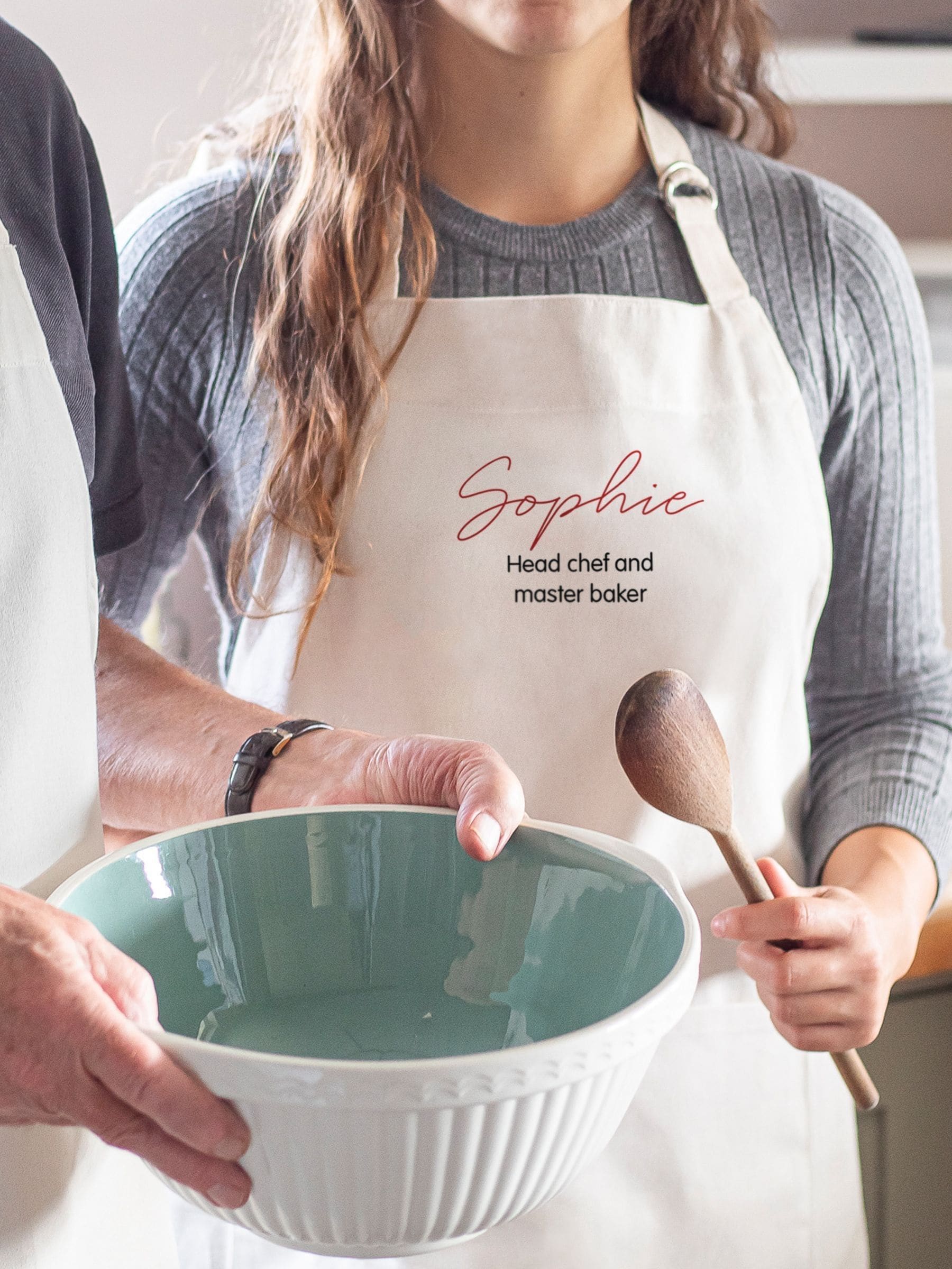 Personalised Couples Matching 100% Cotton Apron by Jonnys Sister