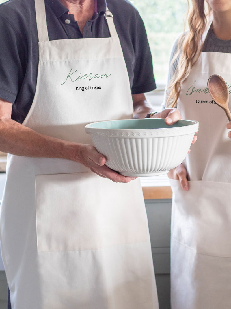 Personalised Couples Matching 100% Cotton Apron by Jonnys Sister