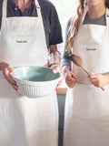 Personalised Couples Matching 100% Cotton Apron by Jonnys Sister