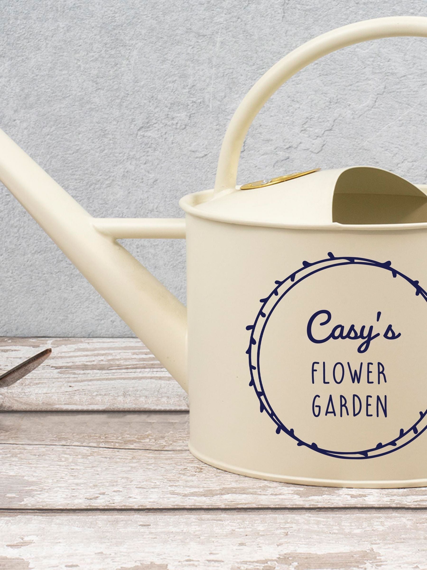Jonnys Sister personalised wreath watering can 1.7L, imported from the UK