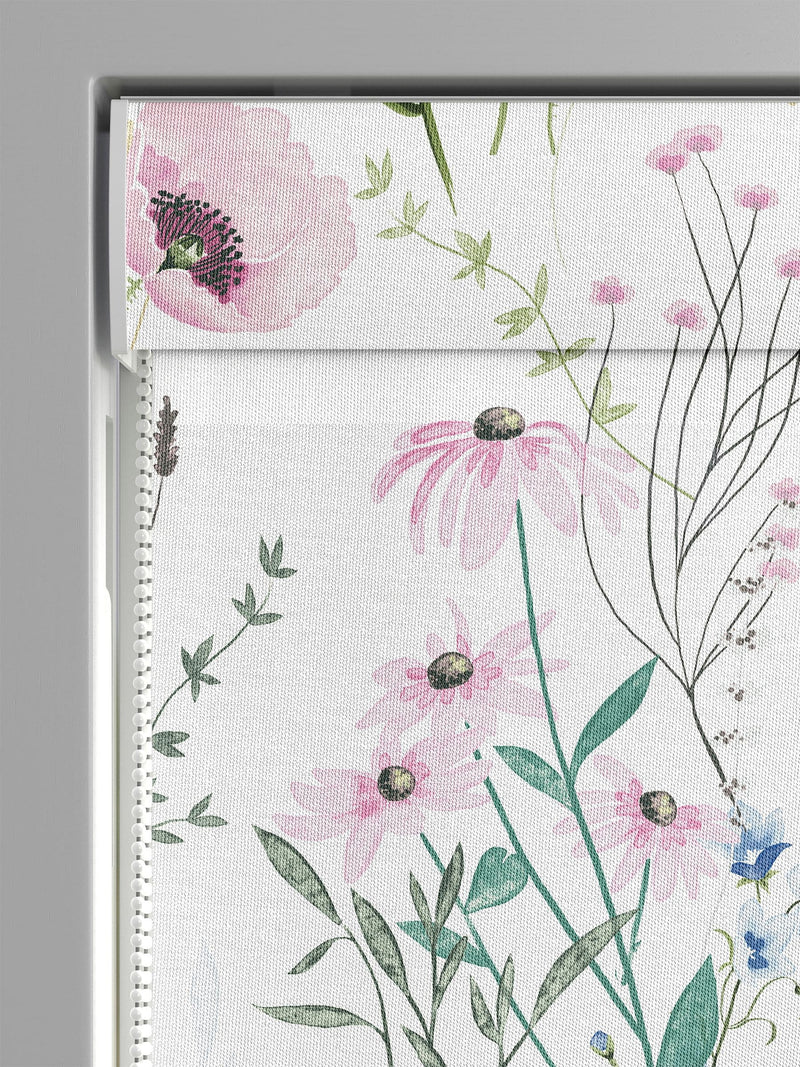 Laura Ashley Delphinium Blue Alford Meadow cotton roman blind - British product