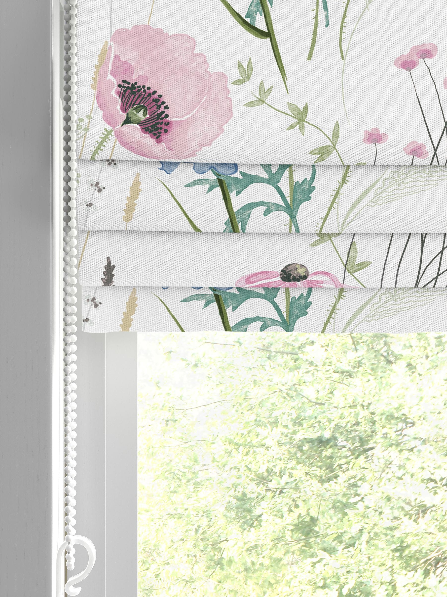 Laura Ashley Delphinium Blue Alford Meadow cotton roman blind - British product