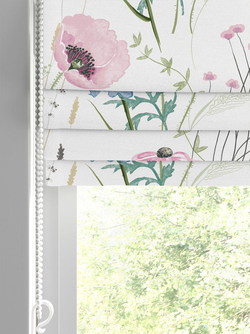 Laura Ashley Delphinium Blue Alford Meadow cotton roman blind - British product