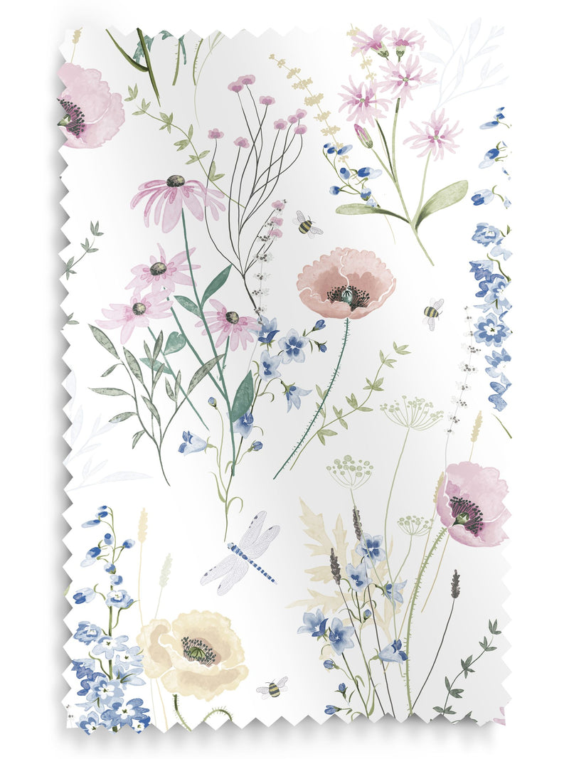 Laura Ashley Delphinium Blue Alford Meadow cotton roman blind - British product