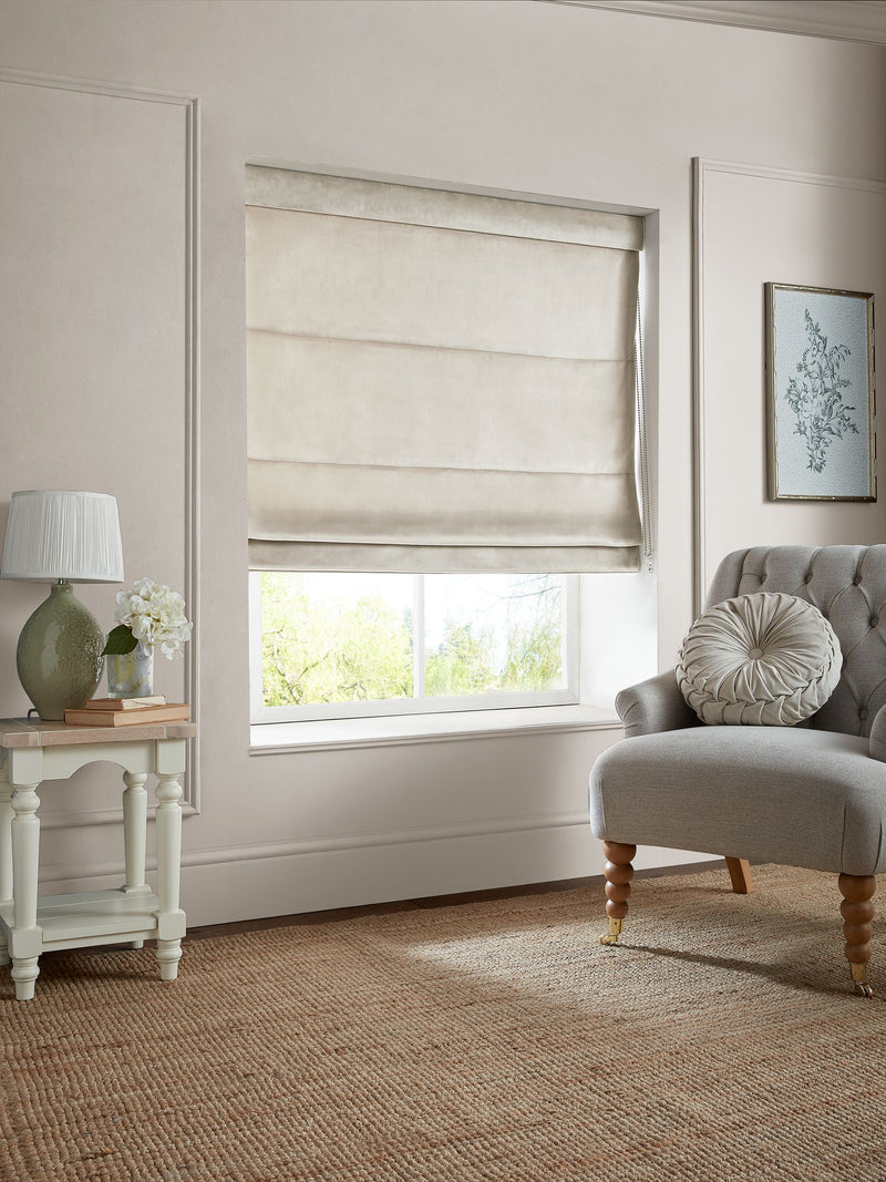 Laura Ashley natural Middleton velvet roman blind (British brand)