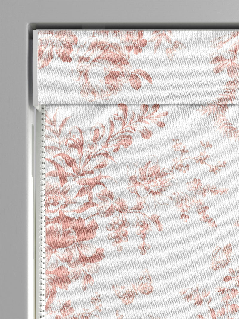 Laura Ashley roman blind Dark Blush Pink Walled Garden print - British product