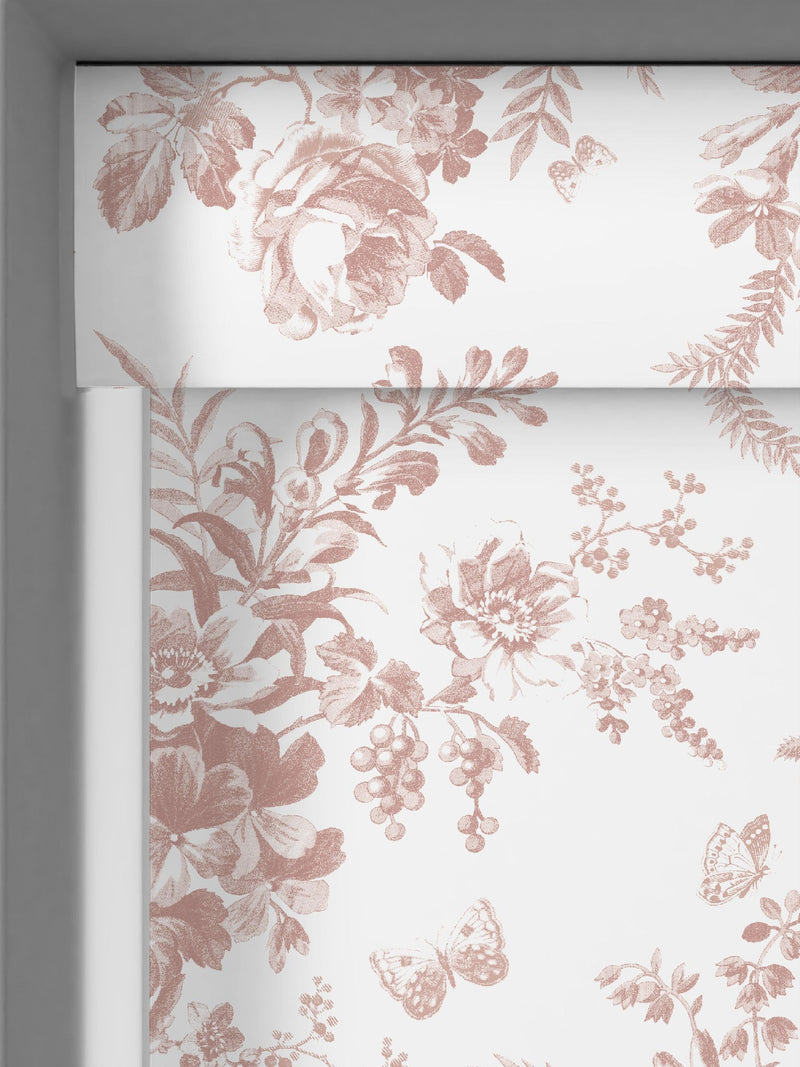 Laura Ashley dark blush pink walled garden roller blind made to measure, UK version
