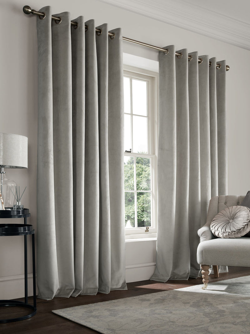 Laura Ashley velvet curtains pale French grey made to measure, UK version