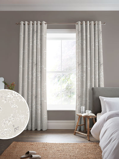 Next Laura Ashley Rowshaw Garden Natural Printed Curtains- Buy online at McGrocer