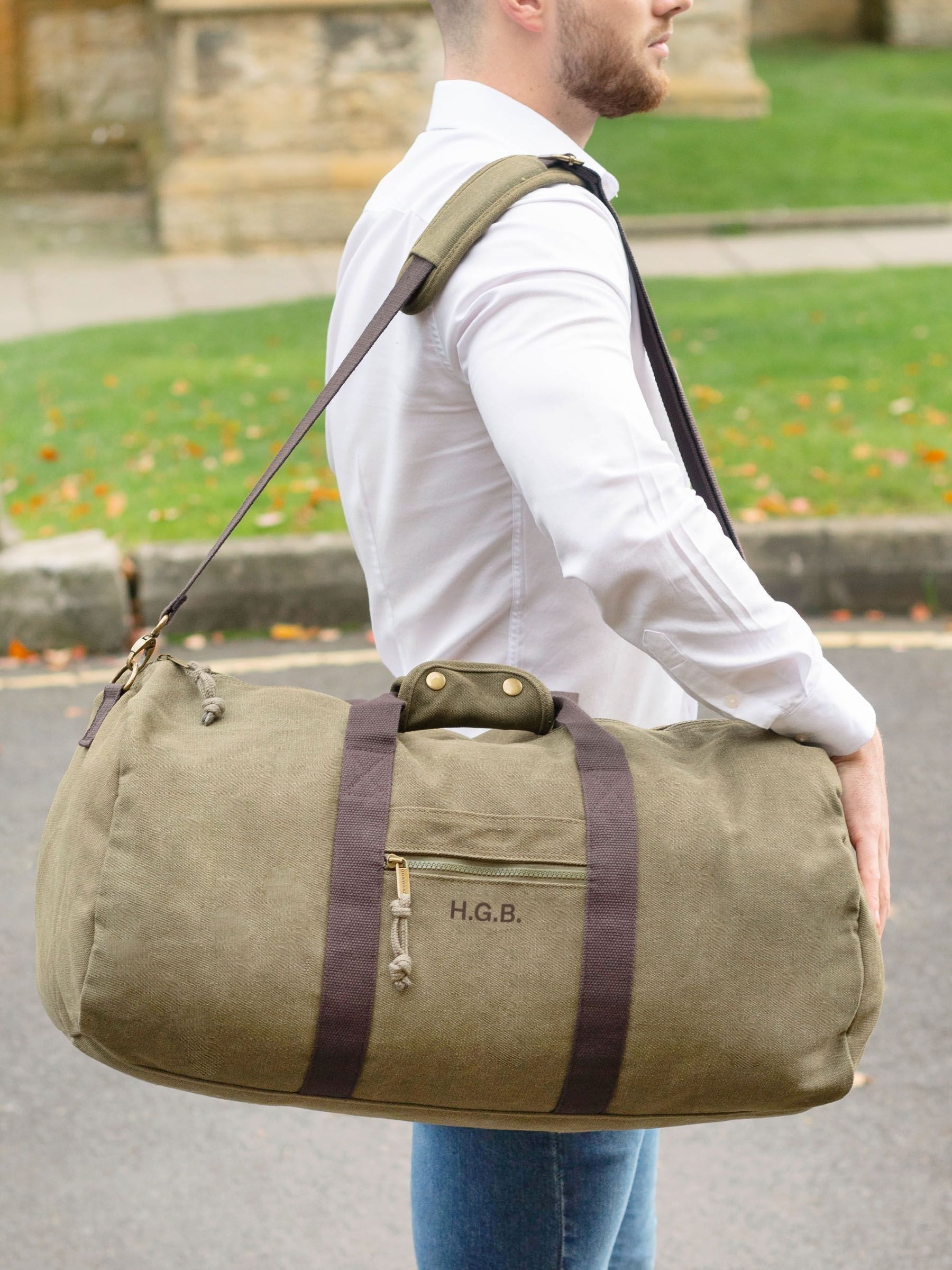 Jonnys Sister personalised canvas holdall travel bag - British product
