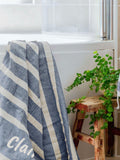 Jonnys Sister personalised striped hammam beach towel, UK version