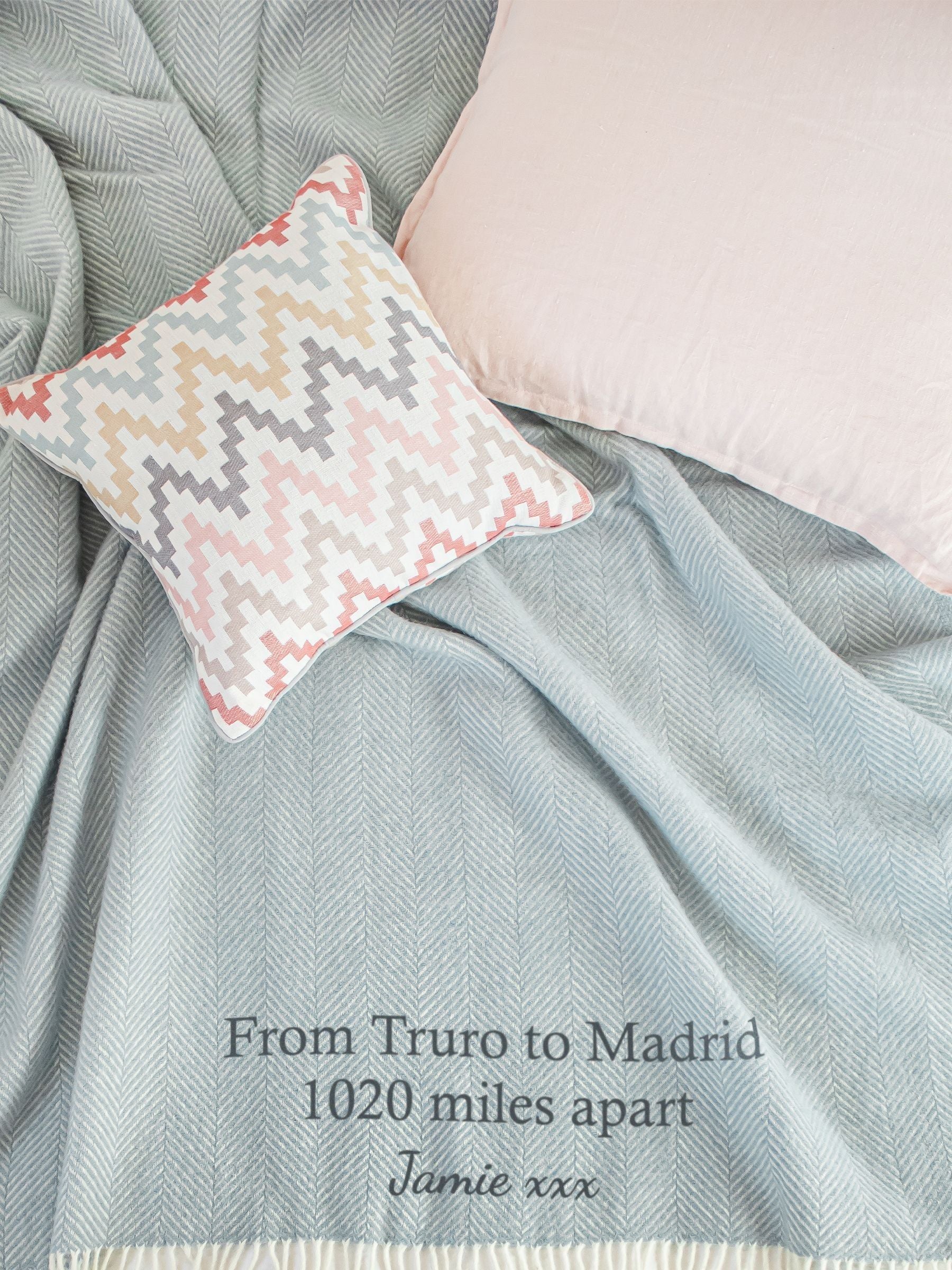 Jonny's Sister personalised pure wool throw 150x183cm (British brand)