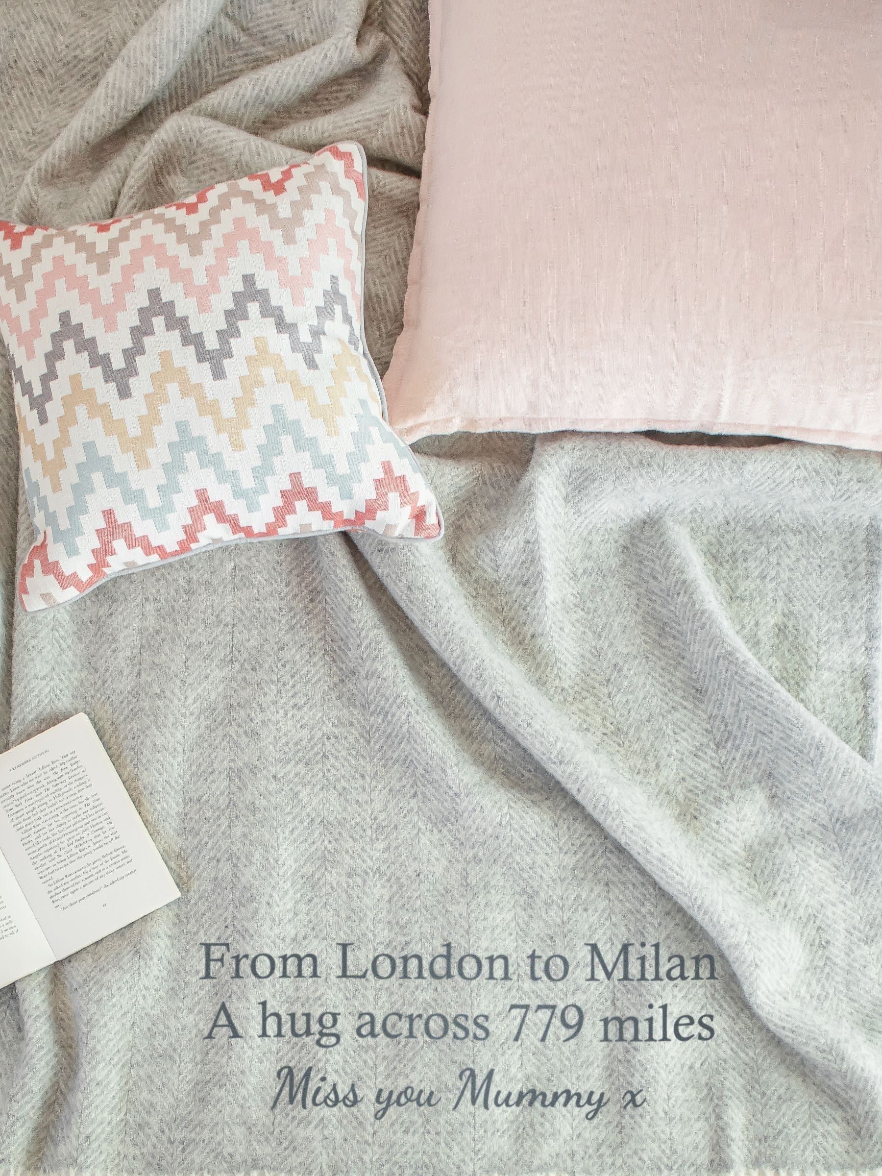 Jonny's Sister personalised pure wool throw 150x183cm (British brand)