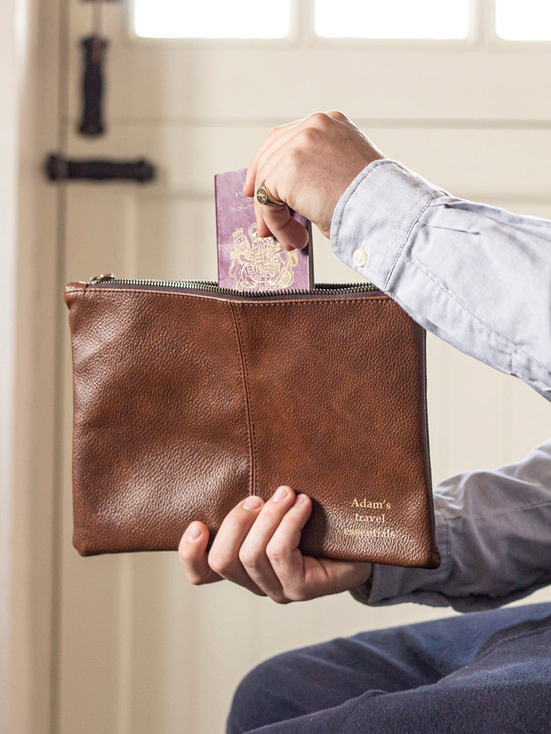 Personalised Nuhide Travel Pouch by Jonny's Sister