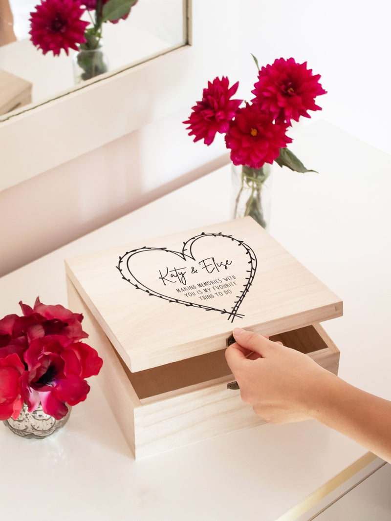 Jonnys Sister personalised wooden memory box - British product