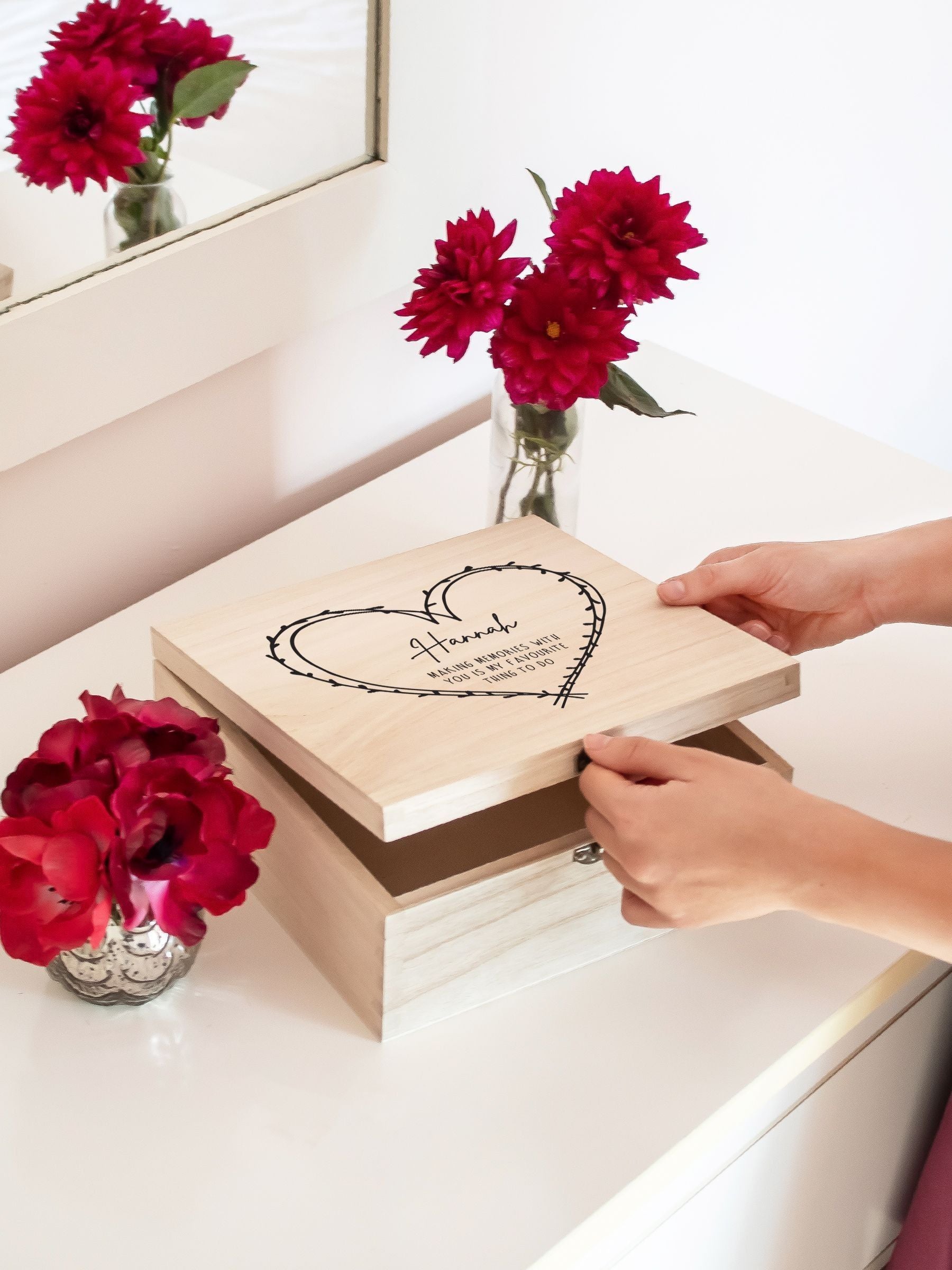 Jonnys Sister personalised wooden memory box - British product