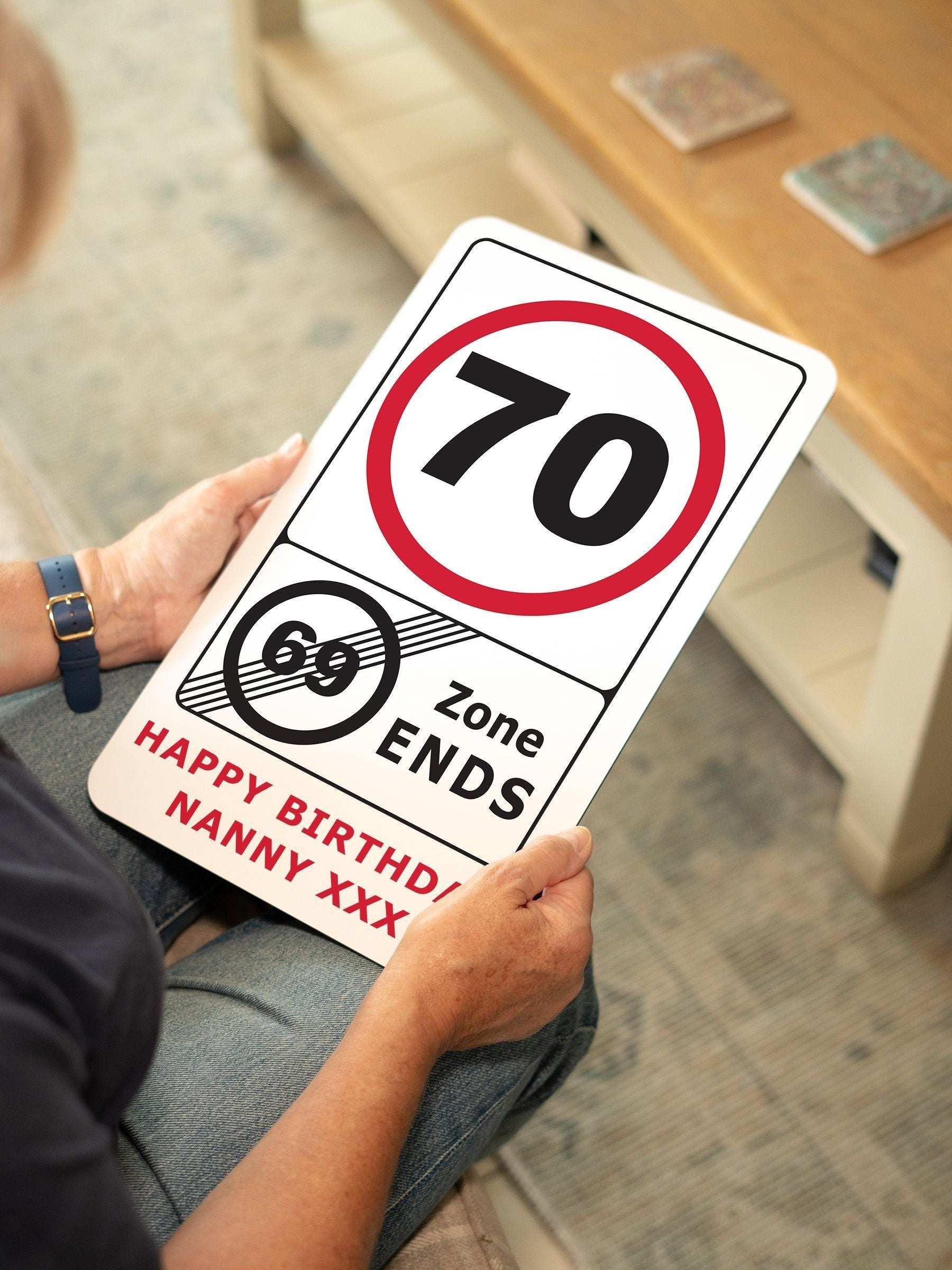 Jonnys Sister personalised metal sign for milestones - British product