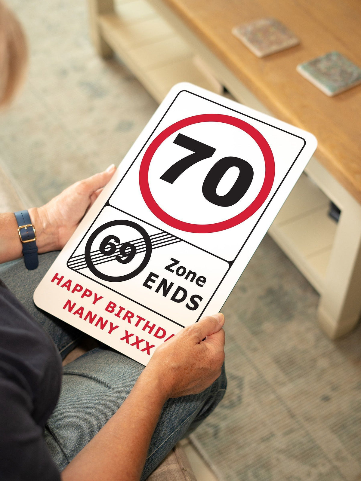 Jonnys Sister personalised metal sign for milestones - British product