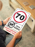 Jonnys Sister personalised metal sign for milestones - British product