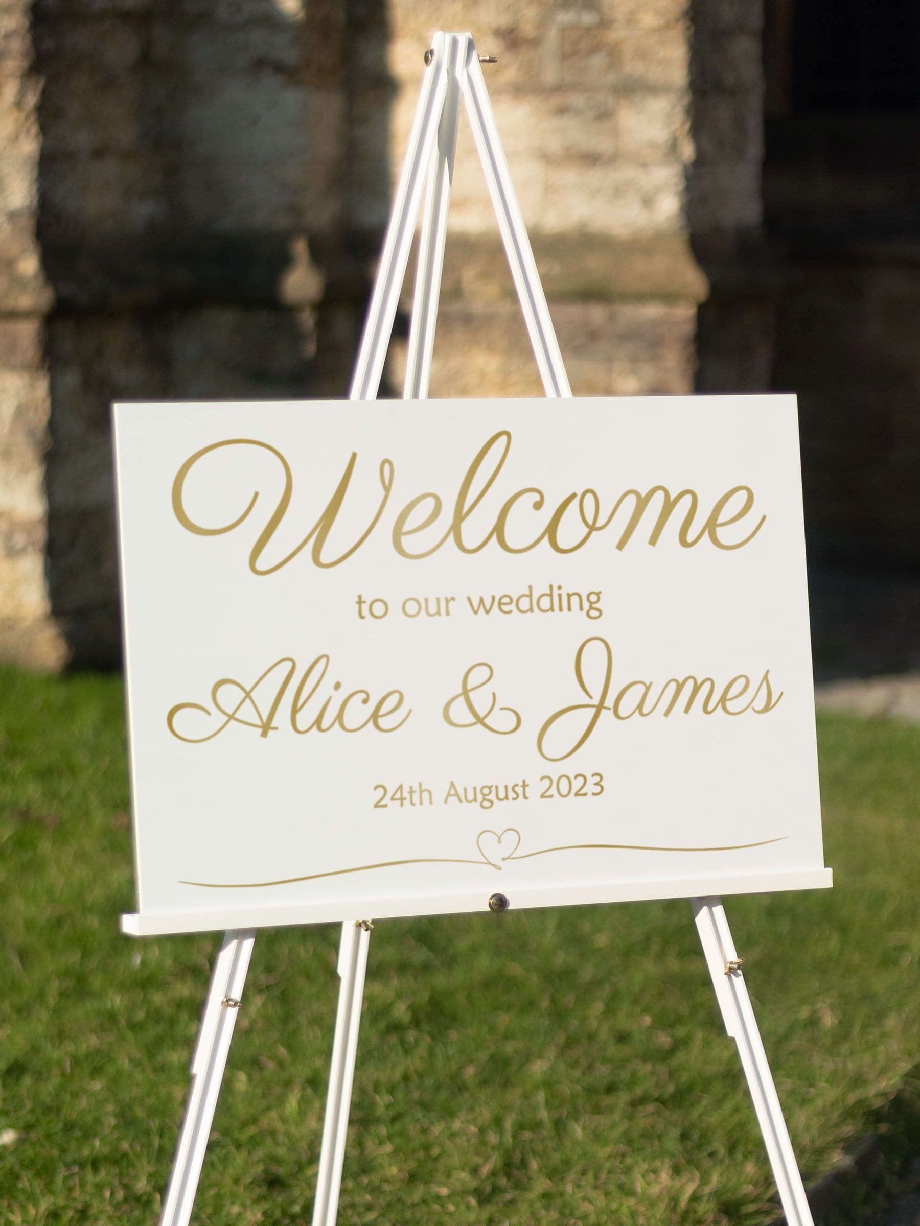 Jonnys Sister personalised wedding welcome sign 60x40cm (British brand)