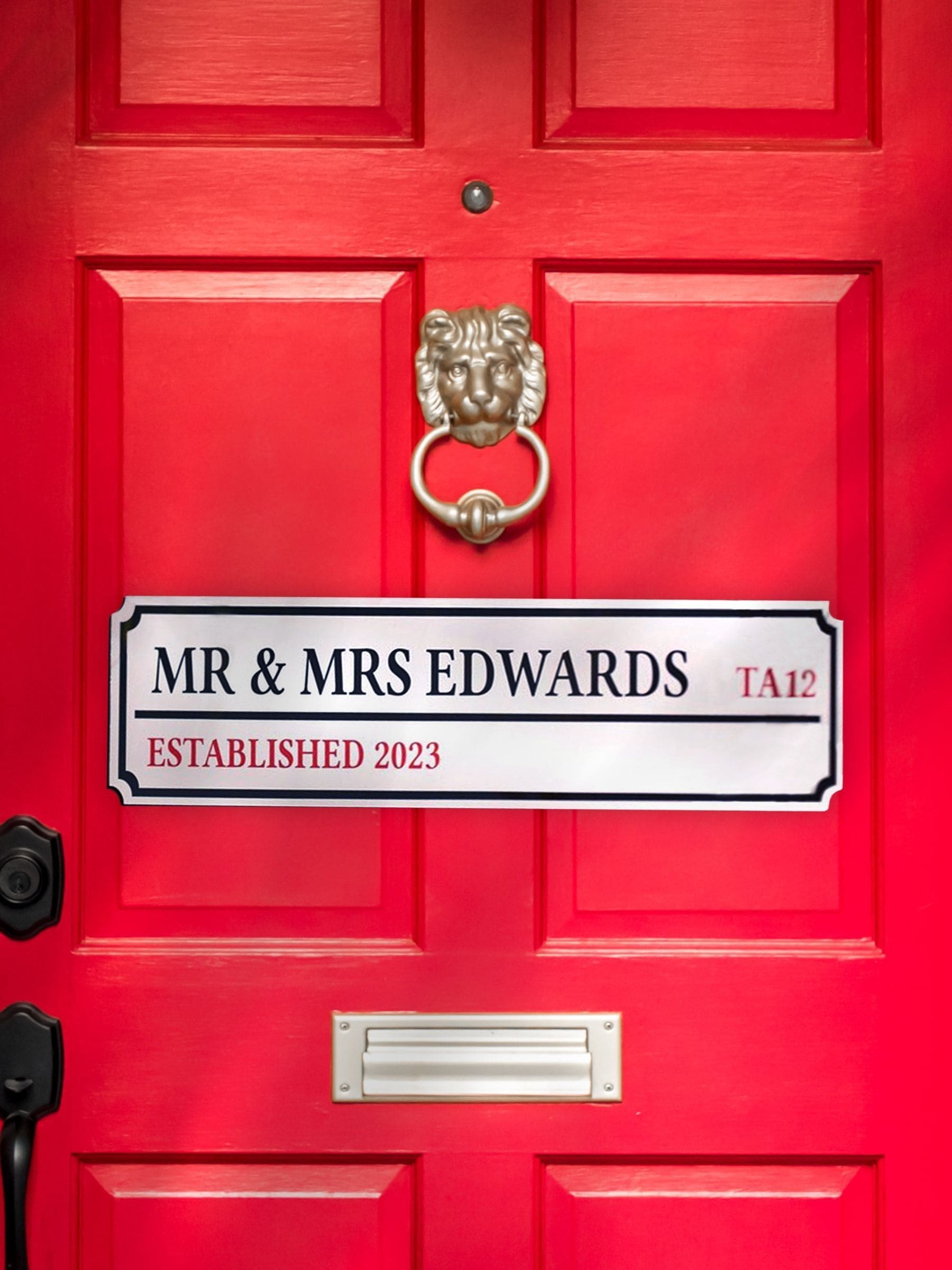 Jonnys Sister couple's street sign 48x12cm - British product