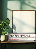 Jonnys Sister couple's street sign 48x12cm - British product