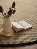 Origin Rugs sisal circle rug light beige black border 200cm, imported from the UK
