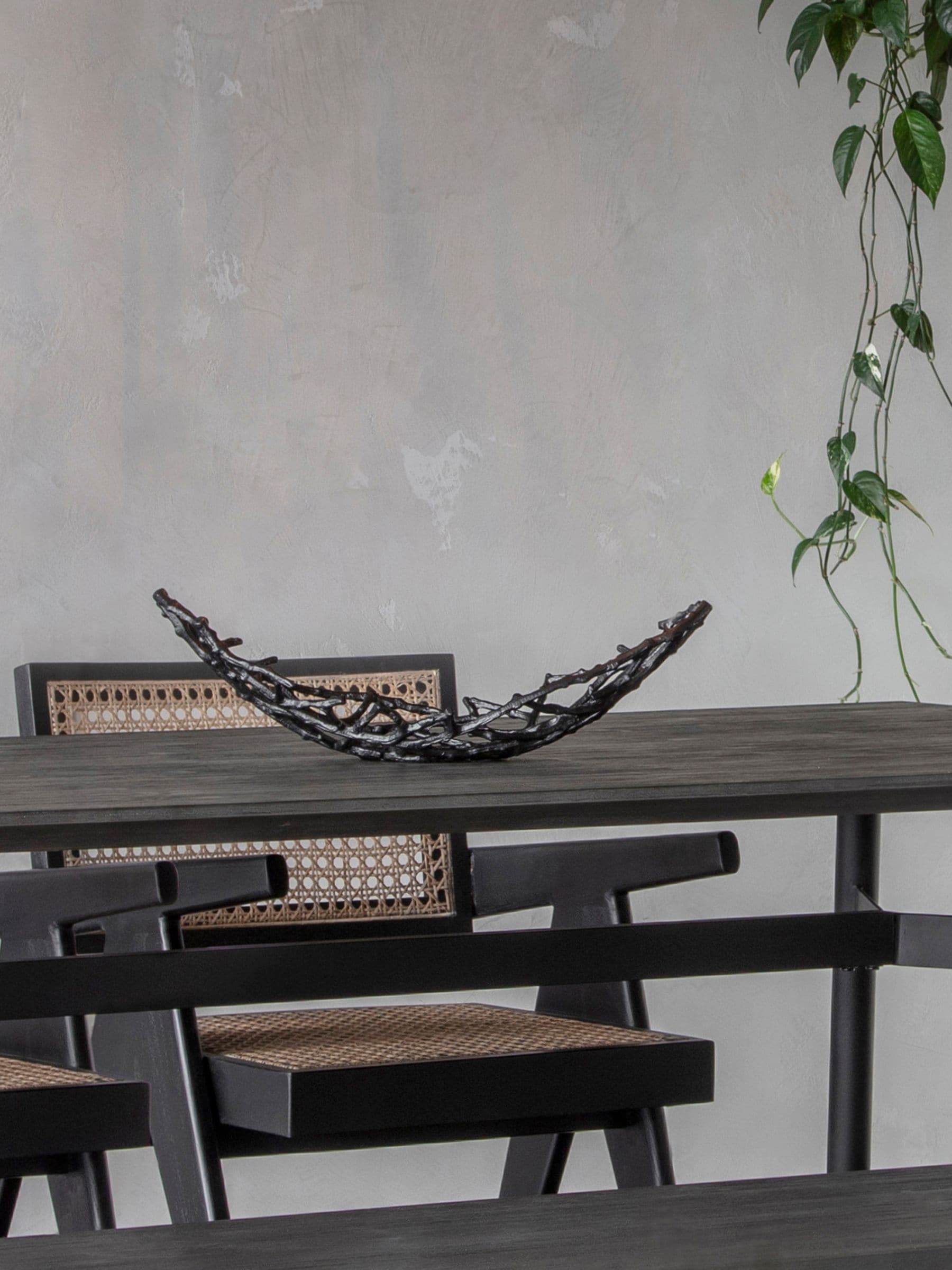 Libra Interiors black twig oval bowl 14cm, UK version