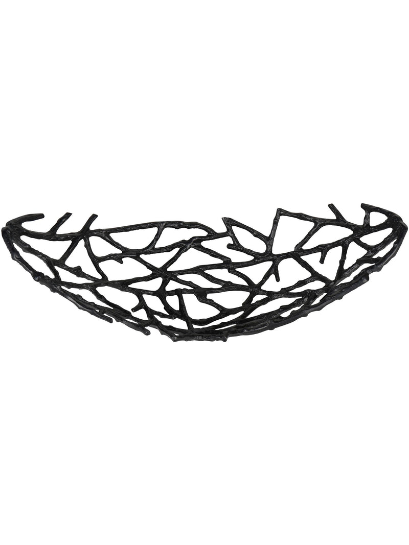 Libra Interiors black twig oval bowl 14cm, UK version