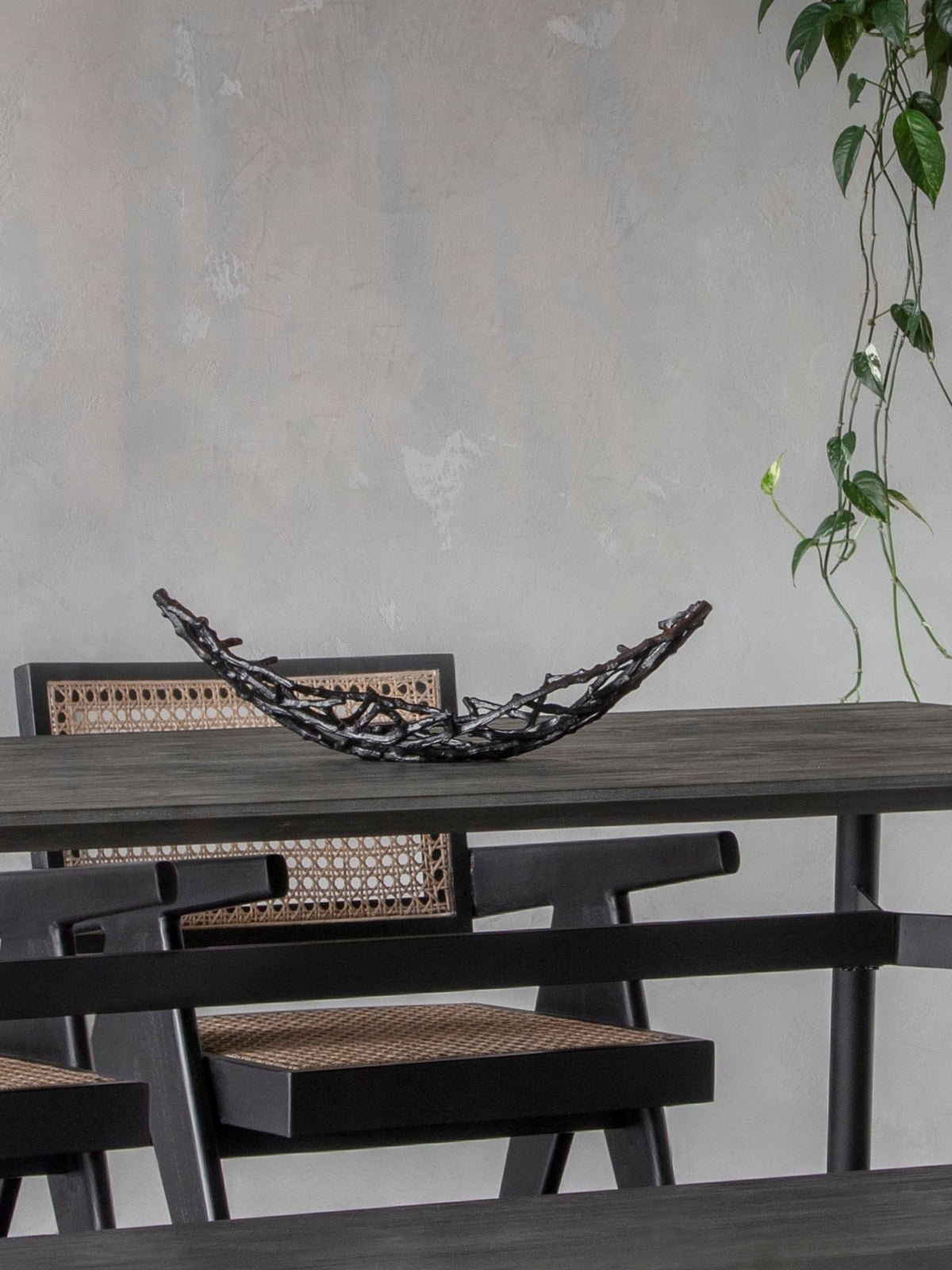 Libra Interiors black twig oval bowl 14cm, UK version