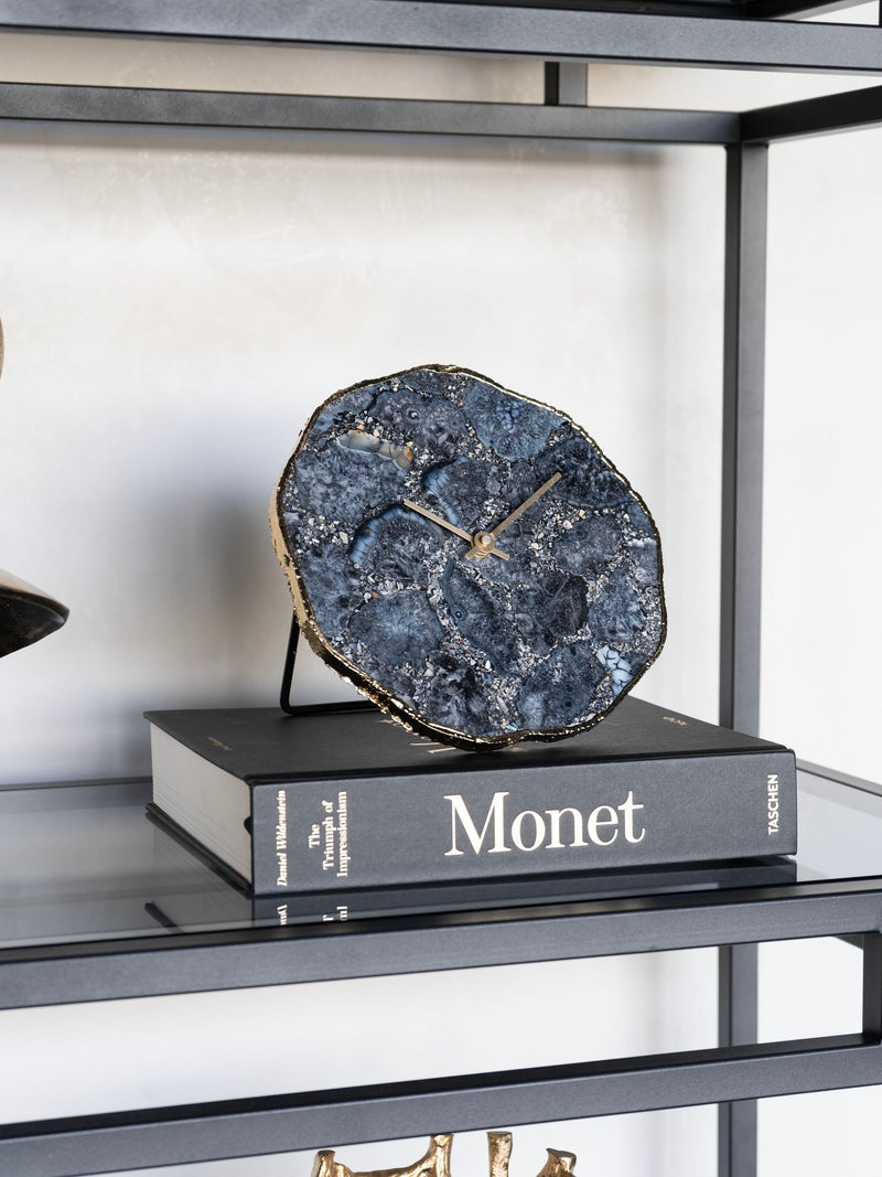 Libra Interiors Smokey Agate Mantel Clock 20cm, UK version