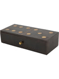 Libra Interiors Brown Columbia Small Wooden Domino Set in Storage Box