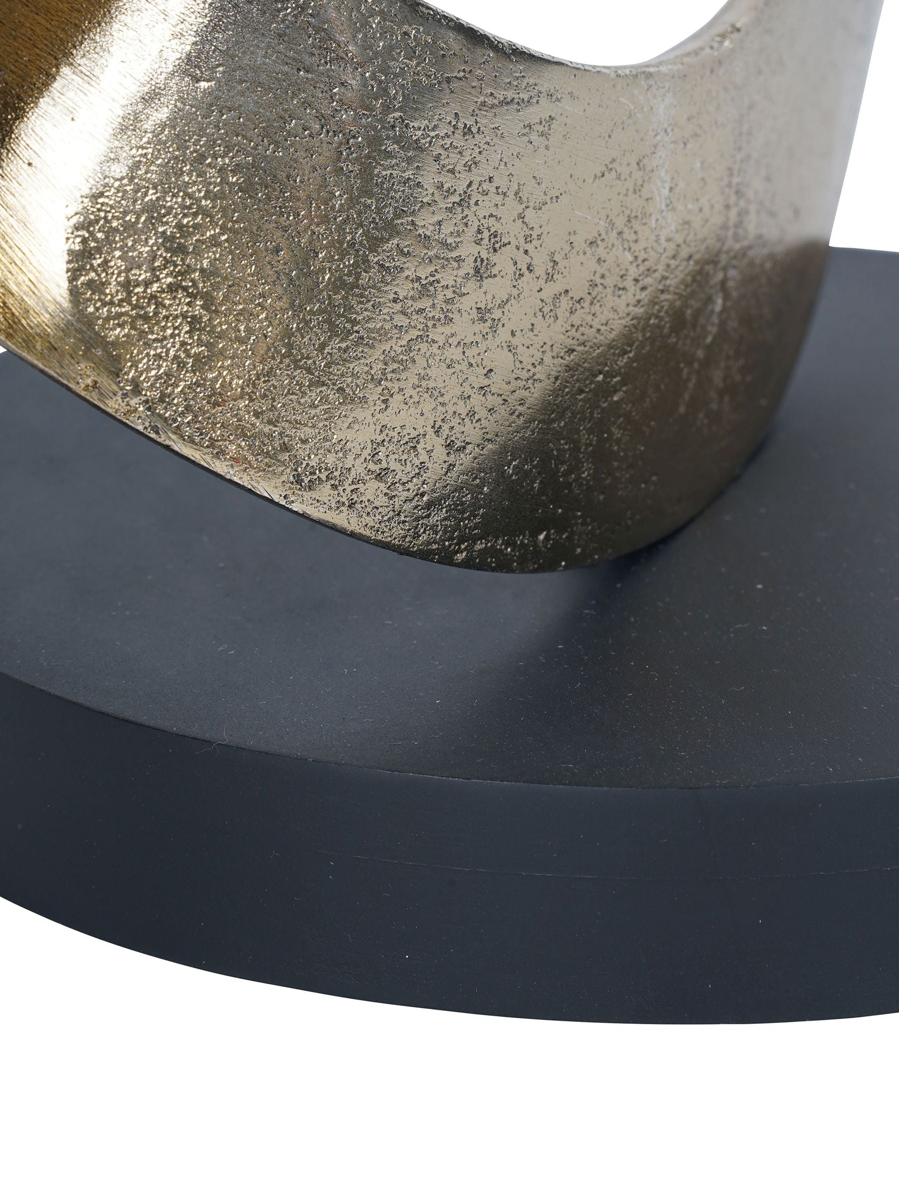 Libra Interiors ribbon knot sculpture rustic gold black wooden base - British product
