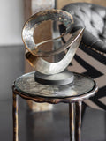 Libra Interiors ribbon knot sculpture rustic gold black wooden base - British product