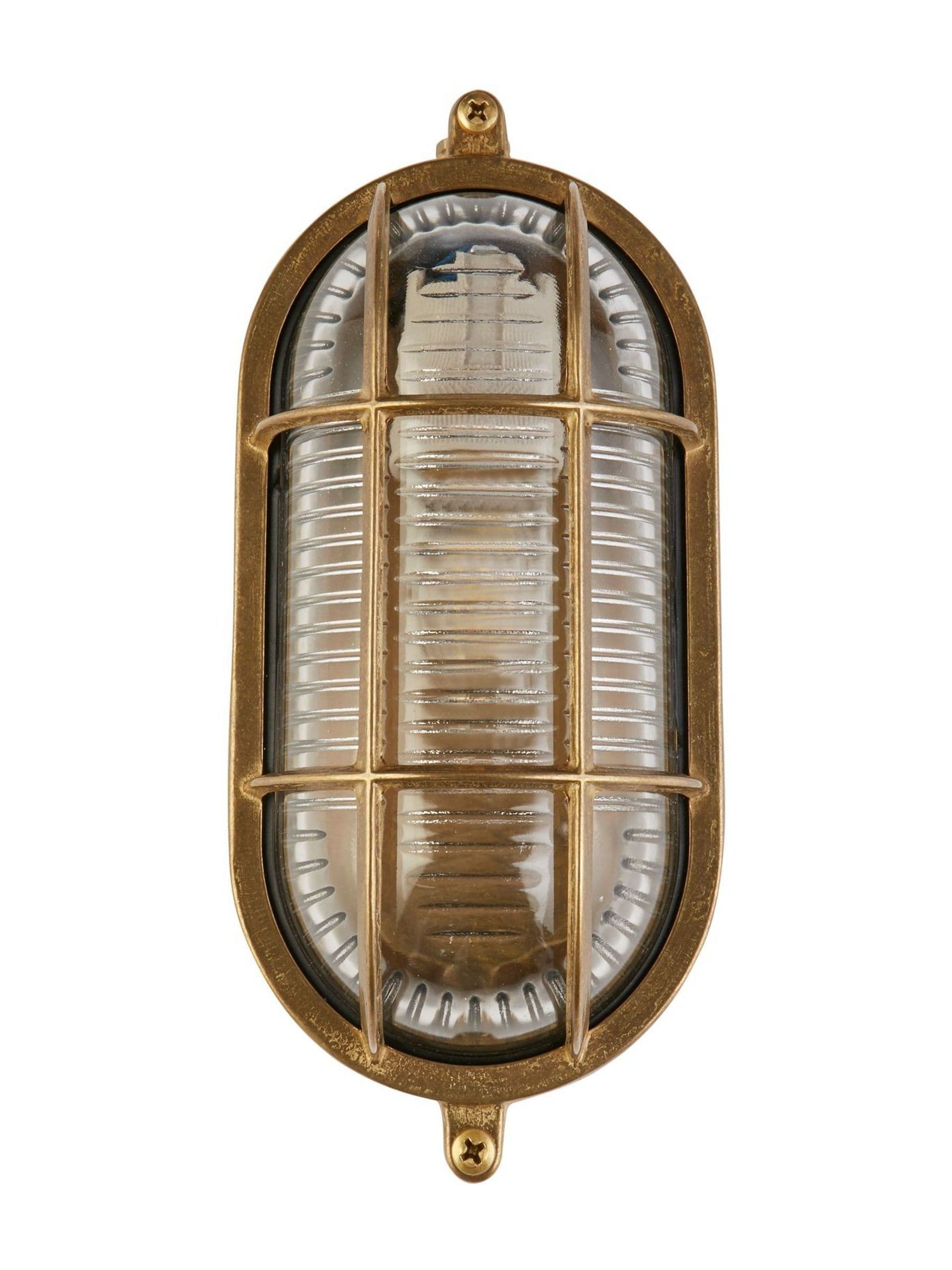 Searchlight outdoor wall light brass ocean oval - British product