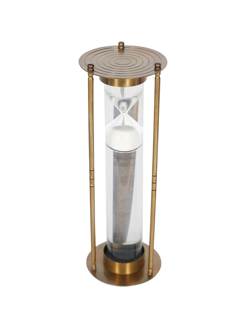 Libra Interiors antique brass sand timer, UK version