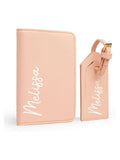 Dollymix personalised boutique travel set passport holder luggage tag (British brand)