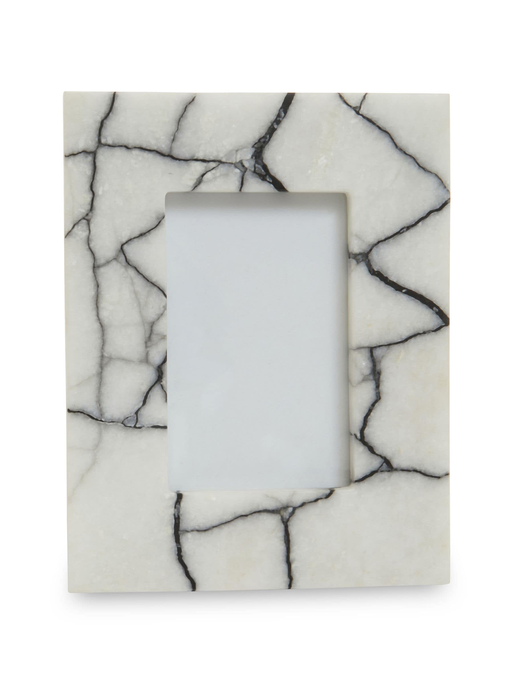 Fifty Five South black and white Marmara marble photo frame - British product