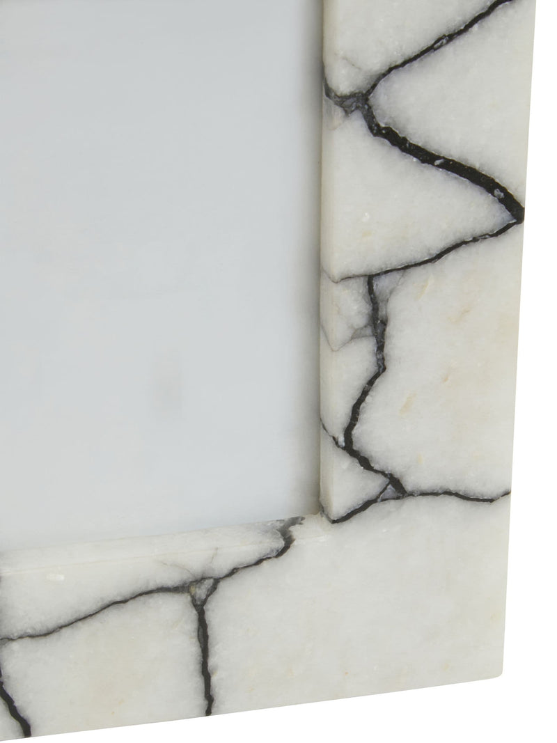 Fifty Five South black and white Marmara marble photo frame - British product