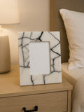 Fifty Five South black and white Marmara marble photo frame - British product