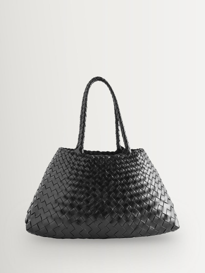 Dragon Diffusion Black Santa Croce Large Woven Bag