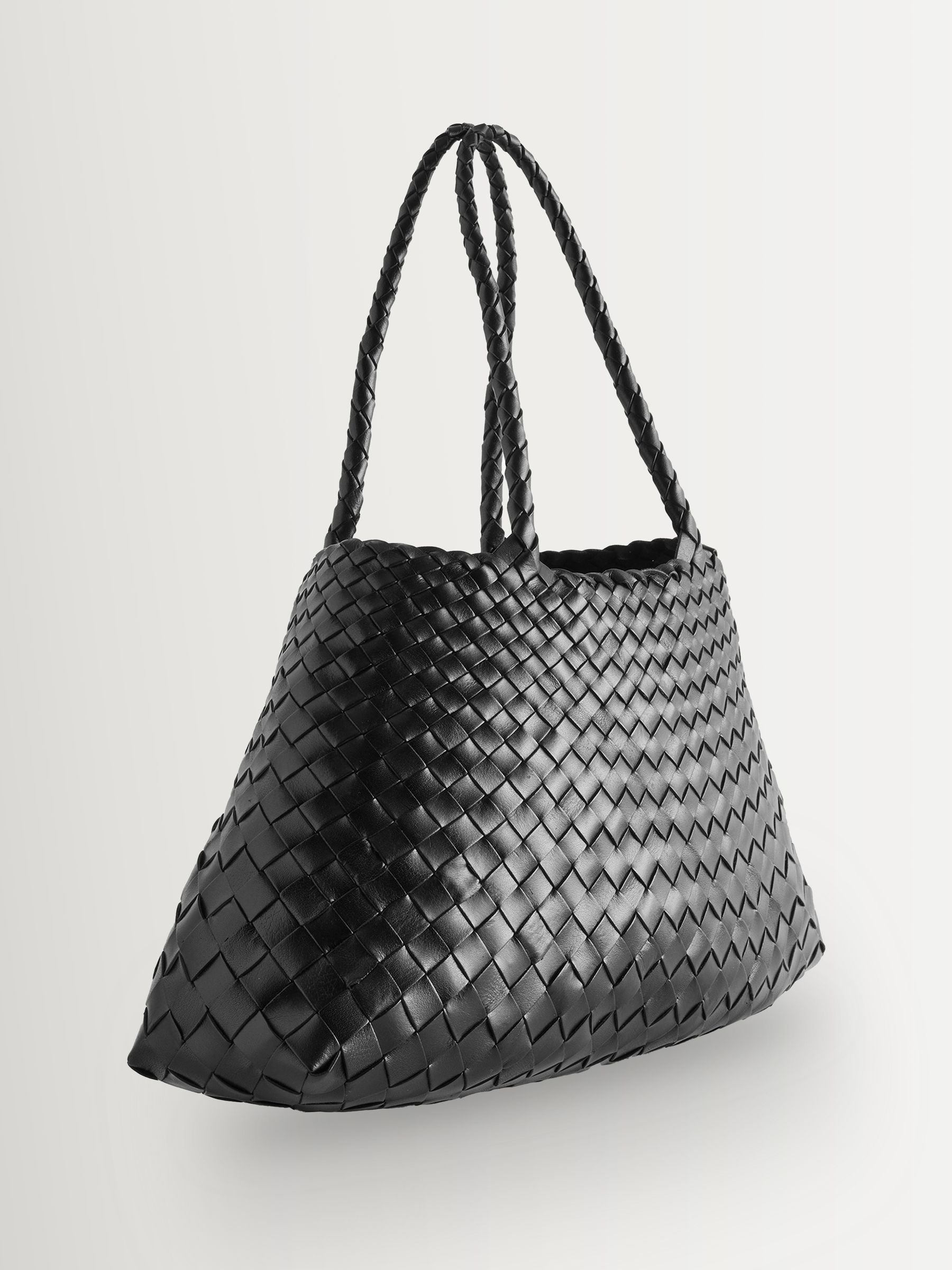 Dragon Diffusion Black Santa Croce Large Woven Bag