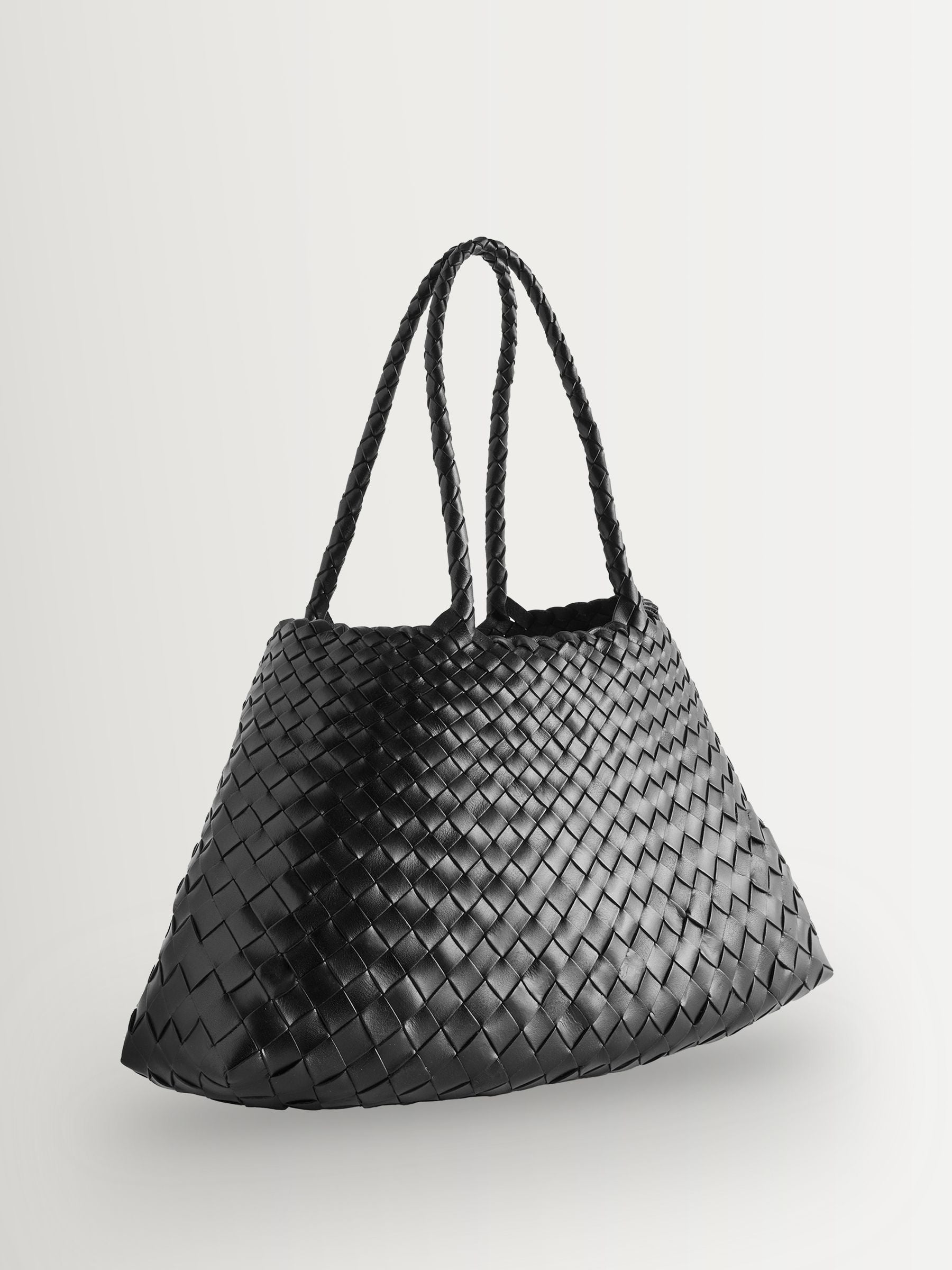 Dragon Diffusion Black Santa Croce Large Woven Bag