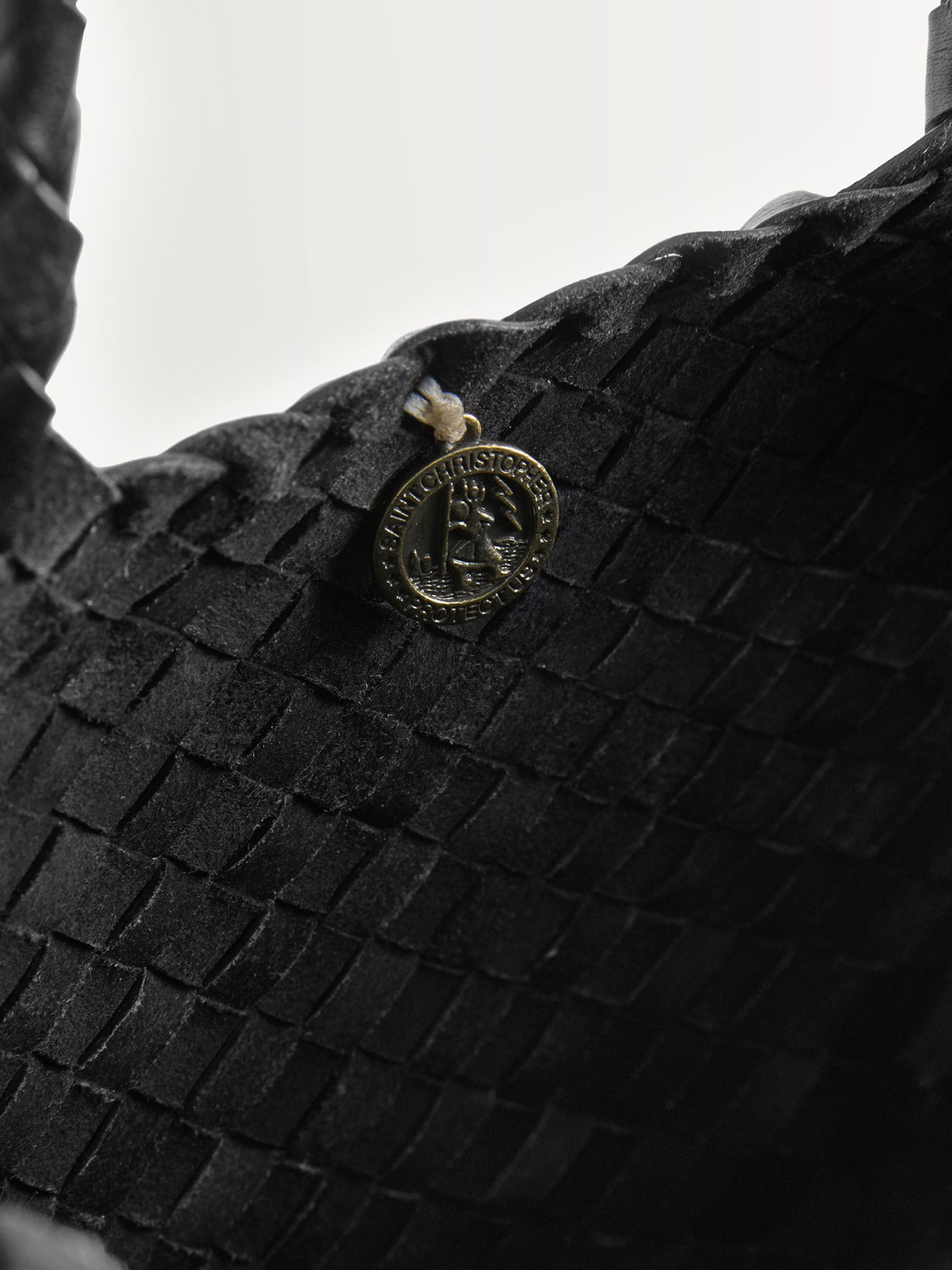 Dragon Diffusion Black Santa Croce Large Woven Bag