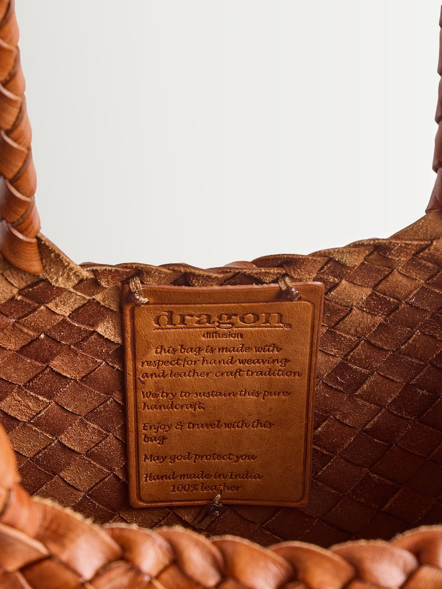 Dragon Diffusion Tan Santa Croce Large Woven Bag