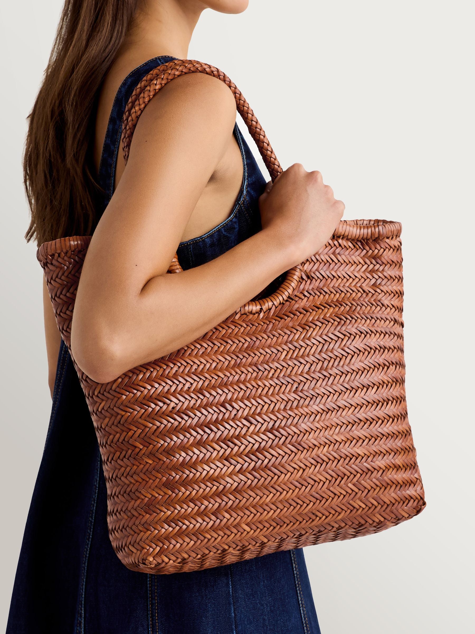 Dragon Diffusion tan diagonal leather bag, imported from the UK